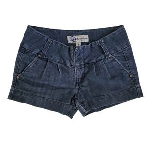 Vintage Pleated Denim Shorts